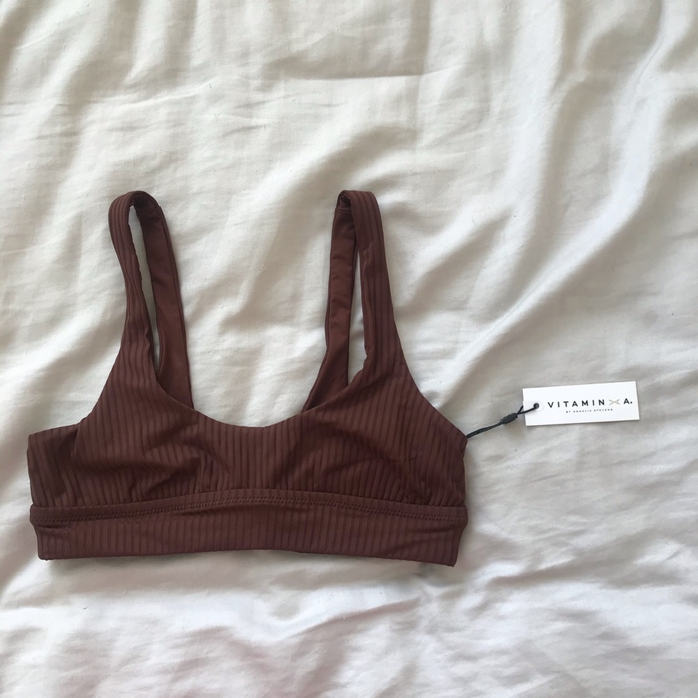 Vitamin A Sienna Tank Top in Vintage Brown EcoRib